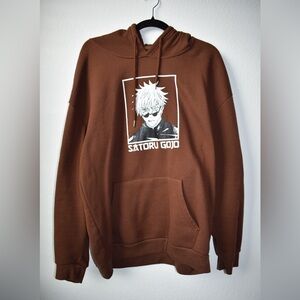 Satoru Gojo Graphic Hoodie - Brown Men's Pullover